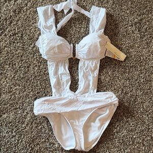Kenneth Cole One Piece White Bathing Suit Size Small